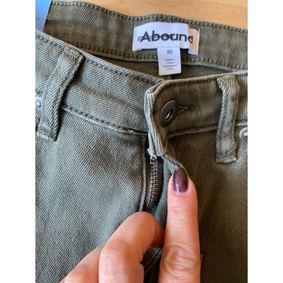 Abound BNWOT  "overdye olive" skinny fit jeans sz 30 NEW  distressed - Picture 5 of 9